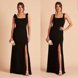 Birdy Grey Small Maxi Dress Slit Black Alex Bow Sleeveless Gown Convertible